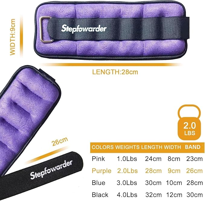 1-4 Lbs Ankle Weights Pair Set with Adjustable