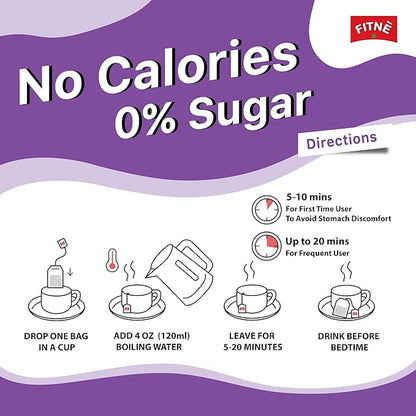 FITNE Black Currant Herbal Green Tea Fruity Garcinia Senna Infusion Gentle Detox Cleansing Boost Antioxidant Wellness Tea No Calories, 15 Tea Bags