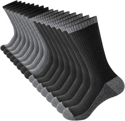 JOYNÉE 8 Pairs Mens Breathable Athletic Crew Socks Arch Support Cushioned Socks for Hiking Sports Running,Sock Size:10-13