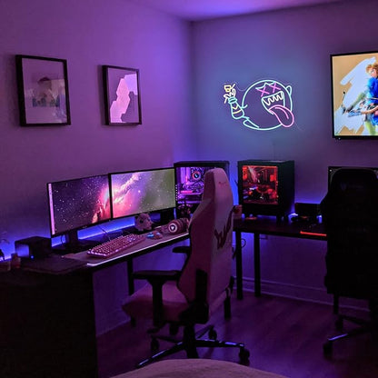 Ghost Neon Sign for Wall Decor Ghost Face Neon Light Gaming Led Neon Signs Colorful LED Neon Lights for Gaming Zone Man Cave Bedroom Decoration