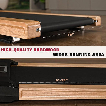 Walking Pad, High Grade Wood Under Desk Treadmill 300LBS Capacity, Max 2.5 HP Electric Treadmill for Home Office Installation-Free with Remote Control LED Display High