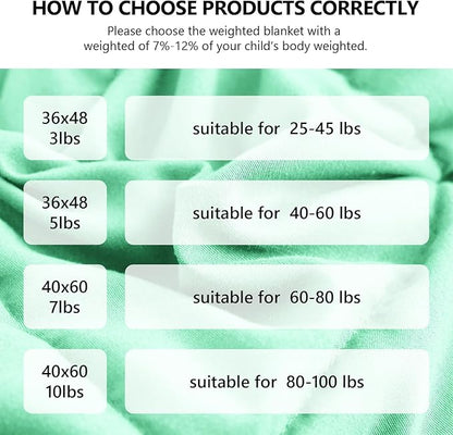 L'AGRATY Weighted Blanket - 36"x48" 3lbs Weighted Blanket Microfiber Material with Glass Beads Small Blanket for All-Season Summer Fall Winter Soft Thick Blanket