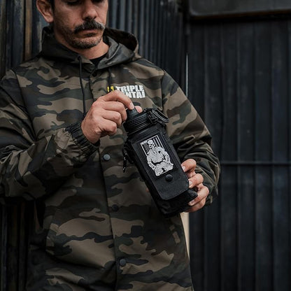 Iron InfideI Battle Bottle Sleeve - 64 oz and 32 oz Water Bottle Sleeve Only for Half Gallon 1L Steel Water Bottle | Rugged Cover with Molle for Versatile Design with Storage for Phone, Wallet & Keys