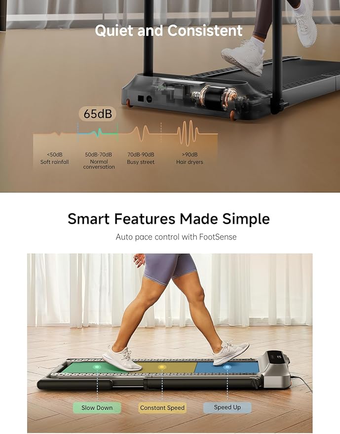 WALKINGPAD R Series Folding Treadmill, 2 in 1 Walking Pad Under Desk Treadmill for Home and Office, Compact Foldable Design with App Control and LED Display, Spacious Belt for Walking or Running