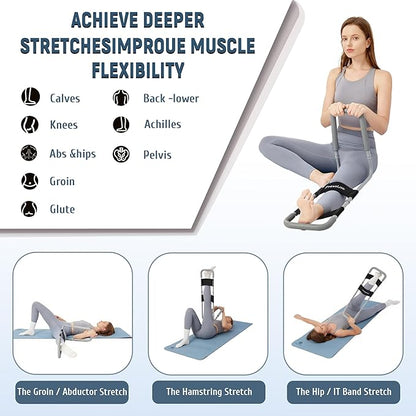 Hamstring Stretcher for Knee Extension & Pain Relief, Adjustable Low Back, Calf, Leg & Hip Stretching Device for Flexibility, ACL Surgery Recovery Physical Therapy Equipment - Upgraded 2025