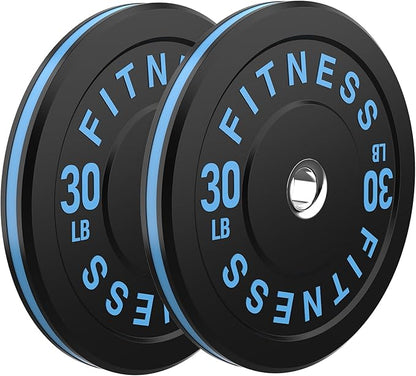2 Inch Bumper Plates，10-500lbs，Barbell Rubber Olympic Weight Plates Set for Home Gym, Strength Training & Weight Lifting, Multiple Options Colors