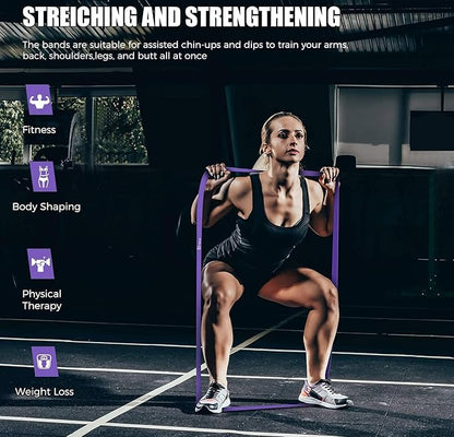 VEICK Resistance Bands for Working Out, Exercise Bands, Workout Bands, Pull Up Assistance Bands, Long Heavy Stretch Bands Set for Men and Women, Power Weight Gym at Home Fitness Equipment