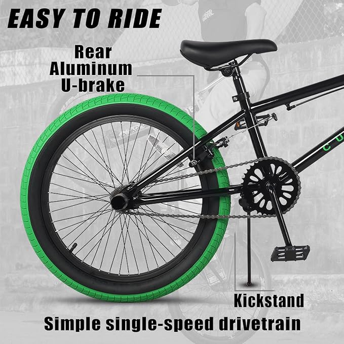 Freestyle BMX Bike, 18 20 Inch Kids Bicycle for 5-13 Years Old Kids and Beginner Level Rider, Multiple Colors