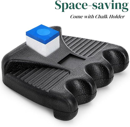 3 Holes Pool Cue Holder, Portable Weighted Pool Stick Holder, Non-slip Cue Rest for Table, Mini Billiard Cue Rack with Chalk Holder