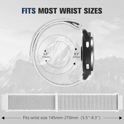 18mm 20mm 22mm Hook and Loop Watch Band Compatible with Garmin Vivoactive 5/ Vivoactive 6/ Vivoactive 3, Soft Nylon Breathable Sport Strap for Venu 2S/ Venu3S/ Forerunner 265s,Venu 3/ Venu 2 Men Women