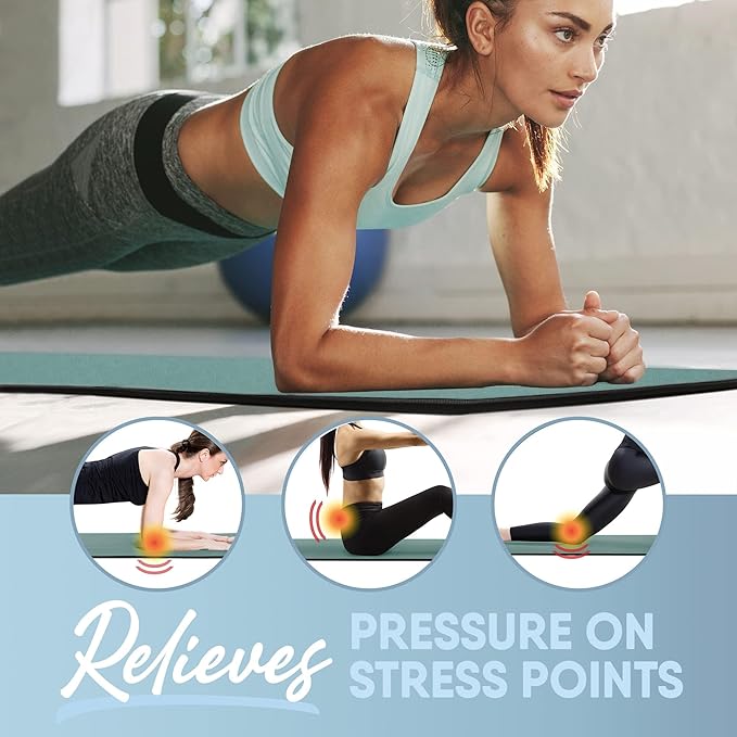 MICRODRY Deluxe Fitness Exercise Yoga Mat for Home & Gym, Extra Thick for High Impact Training, Multi Layered Skid Resistant Surface, Odor Neutralizing with Carrying Strap