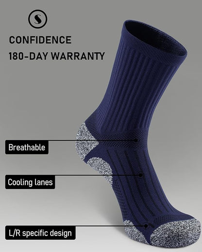 Elite Cushioned Compression Mid-crew Socks 4-Pack for Youth Women Men