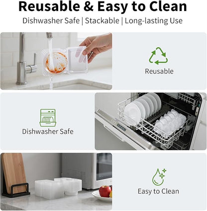 20 Sets Reusable Snack Containers with Lids & 20 Sporks – Double Compartment for Portion Control, BPA-Free Leak-Proof Dipping Containers for Meal Prep, Travel, and Outdoor Snacks (Clear)