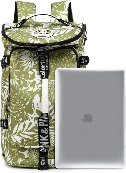 Kalesi Gym Duffle Bag Backpack 4-Way Waterproof with Shoes Compartment for travel Sport Hiking laptop (olive-green)