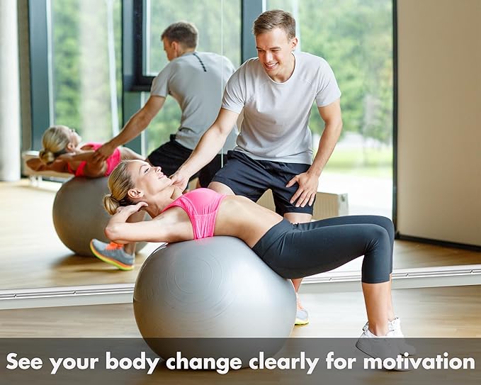 Hasipu Home Gym Mirror 63" L x 28" W - 2PCS Large Full Body Mirror for Yoga, Wall-Mounted Mirrors for Fitness, Garage, Dance Studio, 0.16in Tempered Glass Frameless