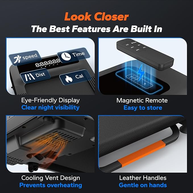 MERACH W50 Walking Pad Treadmills for Home, 12% Auto Incline, 400lbs Capacity, 3.5HP Supper Quiet Brushless, 16.5"x41.3" Spacious Running Belt, Under Desk Treadmill with Remote & LED