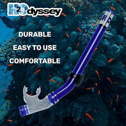 H2Odyssey SP-3 Neptune Childrens Snorkel - Kids Dry Snorkel with Silicone Mouthpiece