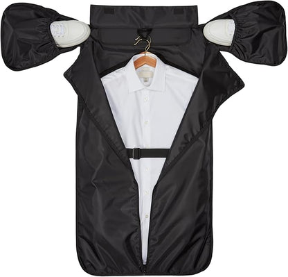 Halfday Convertible 2-in-1 Garment Duffel Weekender Bag 45L | Wrinkle-Free Travel, Hanging Suit Compartment, Shoe Pockets, Trolley Sleeve. Durable & Water-Resistant Carry-On, Shadow