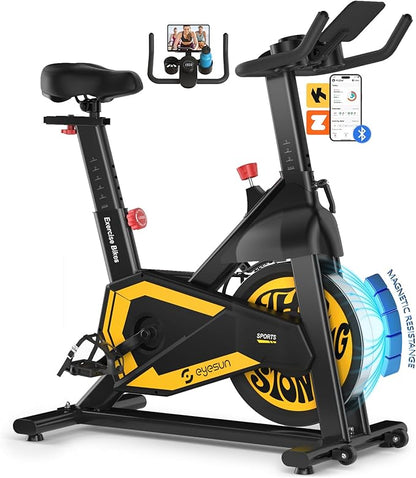 Exercise Bikes for Home,Indoor Cycling Bike with Adjustable Magnetic,Brake Pad Resistance Silent Belt Drive,330lbs Weight Capacity &Upgraded Version Seat for Home Cardio&Weight Loss