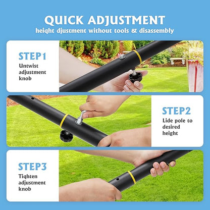 GORISE Portable Basketball Hoop for Home Outdoor Use, Adjustable Height, Shatterproof Backboard, for Daily Practice in Backyard or Garage Indoor Outdoor Backyard Pool