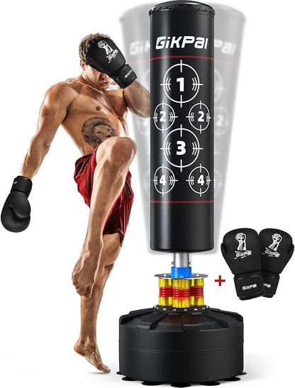 GIKPAL Freestanding Punching Bag with Boxing Gloves, Heavy Boxing Bag with Stand for Adult, Kickboxing Bag for MMA Martial Arts Boxing Traning