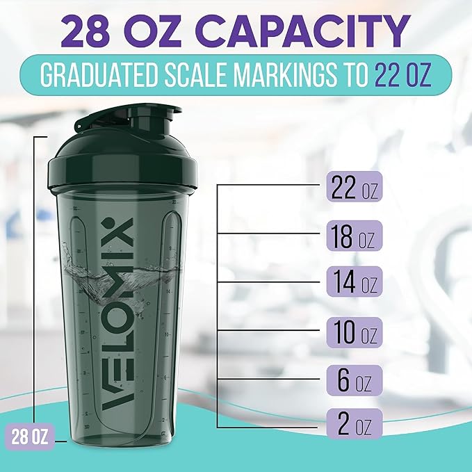 '-2 Pack- 28 oz Protein Shaker Bottles for Protein Mixes - 2x Wire Whisk | Leak Proof Shaker Cups for Protein Shakes | Protein Shaker Bottle Pack | Shakers for Protein Shakes-Green&Orange