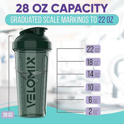 '-2 Pack- 28 oz Protein Shaker Bottles for Protein Mixes - 2x Wire Whisk | Leak Proof Shaker Cups for Protein Shakes | Protein Shaker Bottle Pack | Shakers for Protein Shakes-Green&Orange