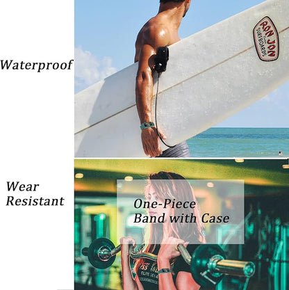 NINKI Green Sport Band Compatible Silicone Fitbit Charge 5/4/3 SE Band with Case,All In One Case with Band for Fitbit Charge 5 Bands for Men Fitbit Charge 4 Band Waterproof Charge 3 Bands for Women