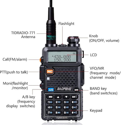 2 Pack BaoFeng UV-5R 8 Watt Ham Radio