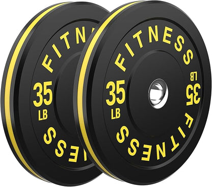 2 Inch Bumper Plates，10-500lbs，Barbell Rubber Olympic Weight Plates Set for Home Gym, Strength Training & Weight Lifting, Multiple Options Colors