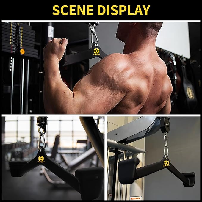 LAT Pulldown Attachment,Back Tricep Bar Strength Training,Handle Grips Lat Pull Down Bar Press Down Exercises,Cable Machine Accessories, Cable Back Attachments for Home Gym