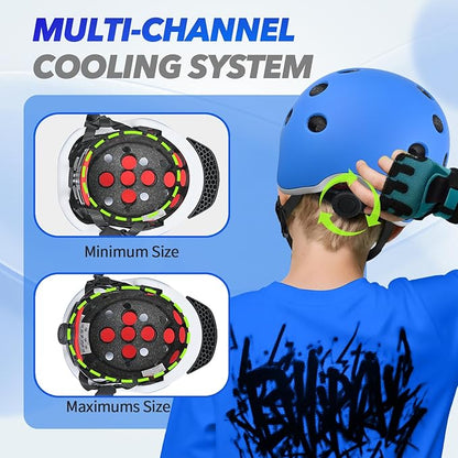 Kids Bike Helmet for 5-8-14 Kids Skateboard Helmet Boys Girls Child Youth Adjustable Lightweight Ventilation and Multi-Sports Scooter Cycling Roller Balance Bike