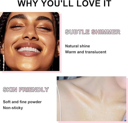 Hair and Body Glitter Spray, Holographic Glitter Highlighter Powder, Face Body Clothes Shiny Glitter, Loose Shimmer Hairspray Festival Rave Prom Accessories (Gold)