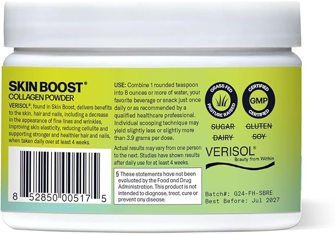 Hydrolyzed Collagen Powder - Sparkle Skin Boost (Tropical Coconut & Pineapple) [30-Serves] Verisol Collagen Hydrolysate Protein Powder Vitamin C Paleo Non-GMO Gluten Free Beauty Supplement Drink