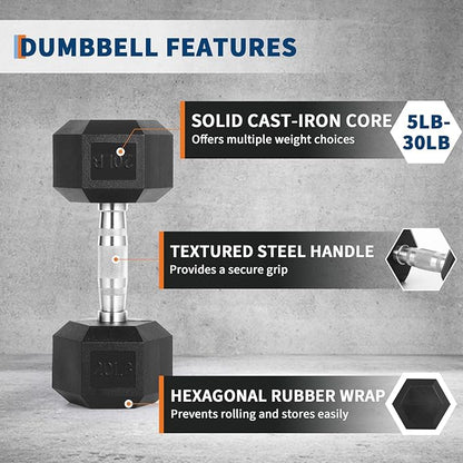 Hex Dumbbells Set, PVC Coated Exercises & Fitness Dumbbell Weights Set for Strength Training Home Gym