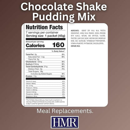 HMR 800 Shake Meal Replacement Mix | Chocolate Shake Powder to Support Healthy Weight Loss | 17g of Protein | Easy to Make | Low Calorie Food | 7 Servings