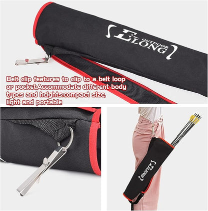Elong Adjustable Archery Back Arrow Quiver Holder - Upgraded Quiver Arrows for Compound Recurve Bow and Hunting Target Practicing Youth and Adults