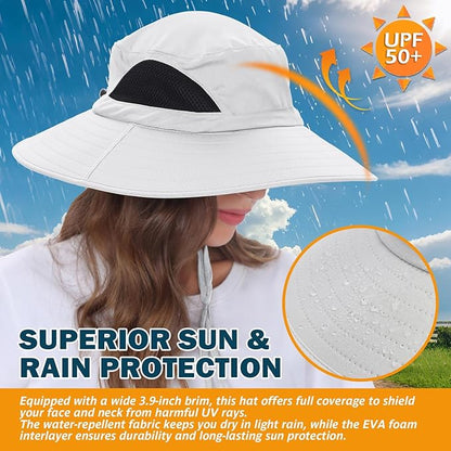 EINSKEY Wide Brim Sun Hat, UPF 50+ UV Protection Waterproof Packable Bucket Hat for Men & Women, Fishing Hiking Beach Garden