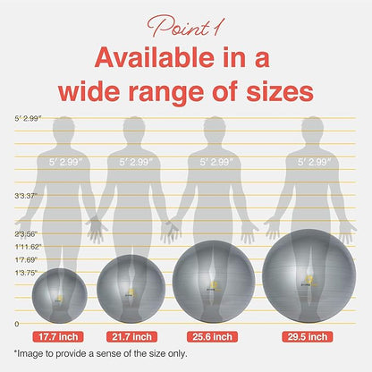 Exercise Ball for Balance Stability Fitness Workout Yoga Pilates at Home Office & Gym Birthing Ball for Pregnancy, Office Ball Chair