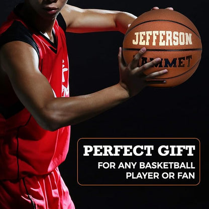 HAMMET Personalized Basketball - Customized Indoor and Outdoor Basketball with Your Name or Text - Ideal Gift for Son, Daughter, Boy or Girl
