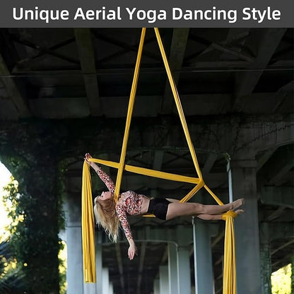 PRIOR FITNESS Aerial Silks Kit Colorful 9/15/20 Yards 40D Nylon Fabric Hammock Set With Hardware & Guide for All Levels Of Aerial Yoga Practice and Acrobatic Flying For Adults Aerial silk