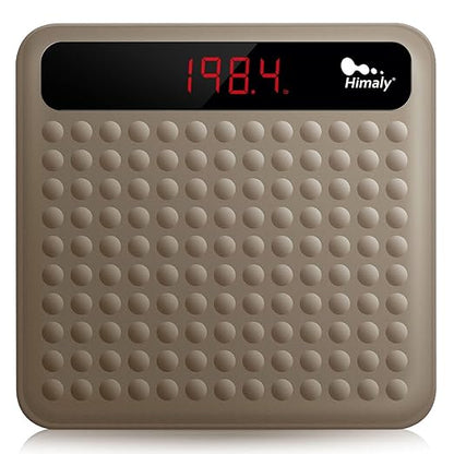 himaly Digital Body Weight Scale Bathroom Scale, Step-On Technology High Precision Measurements Scales with Large Non Slip Silicone Platform and LCD Digital Display, 400lbs/180kg Capacity, Brown