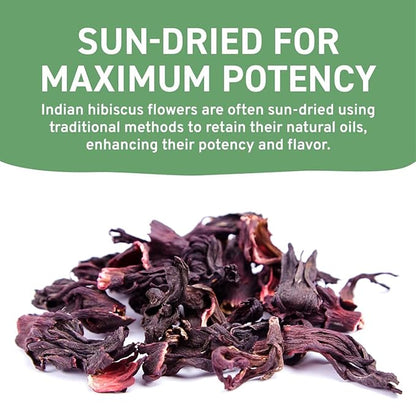 HANDPICK, Hibiscus Flowers Dried (9oz) Caffeine Free |100% Pure Dried Hibiscus Flowers for Loose Leaf Tea | Floral Herbal Tea