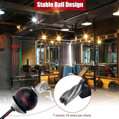 196In Home Gym Replacement Cable, Fix Fitness Pulley Cable with 2 Gravity Ball 5mm Gym Pulley Rope for Exercise Machine