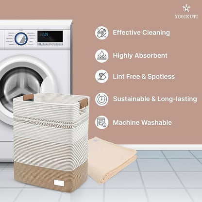 Yogikuti Iyengar Cotton Yoga Blanket Set of One – Thick Handwoven Yoga Blankets for Restorative Yoga, Meditation & Pranayama – Premium Cotton Yoga Blanket for Support & Comfort in Pranayama