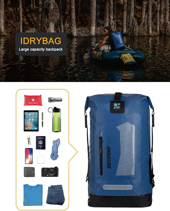IDRYBAG Waterproof Backpack for Men 20L/30L/40L, Floating Dry Bag Kayak, Dry Backpack Hiking