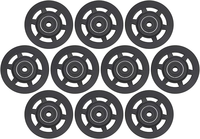 10 Pcs 95mm Universal Nylon Bearing Pulley Wheel Replacement Black for Gym Fitness Equipment Combination Fitness Products