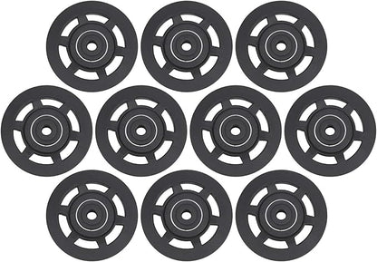10 Pcs 95mm Universal Nylon Bearing Pulley Wheel Replacement Black for Gym Fitness Equipment Combination Fitness Products