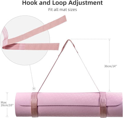 Trilancer Adjustable Yoga Mat Strap With Hook and Loop Closure, Yoga Mat Holder Carrier,and Organizing-Mat Not Included