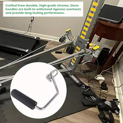 Open Ended Chrome Grip Handles for Total Gym Accessories - Compatible with Total Gym XLS, Supra, Electra, FIT - Replacement Parts